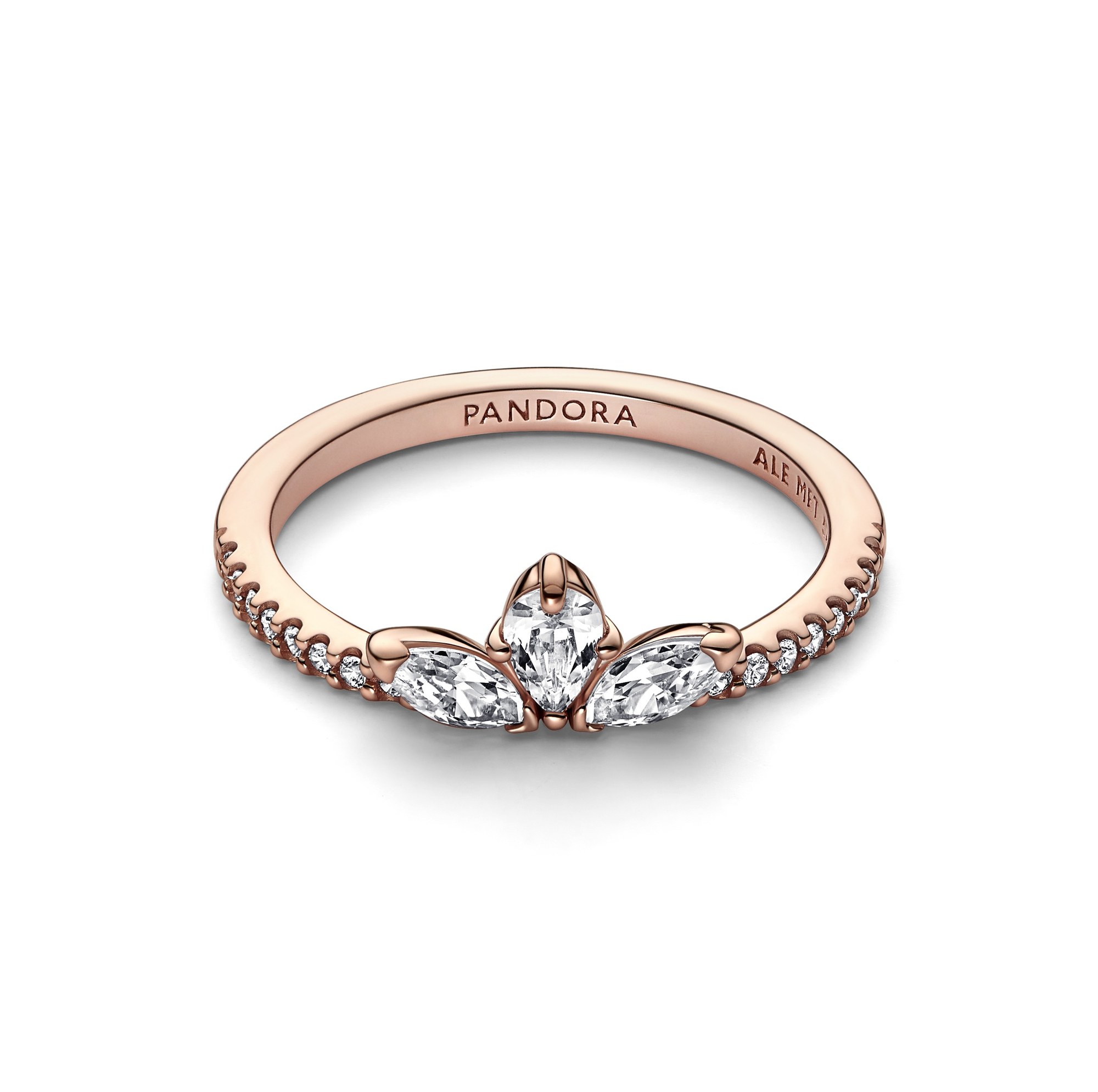 Pandora funkelndes Herbarium Cluster Ring - Roségold Verg. - Zirkonia - Klar Ansicht 2 – Ansicht 2