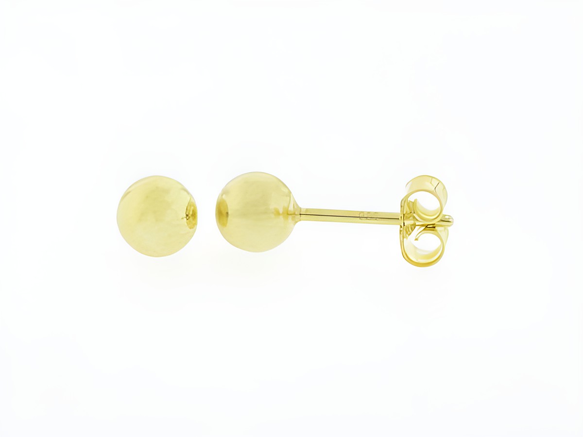 Silber Ohrringe Kugel Silber vergoldet 5 mm Stecker ohne Stein vom Hersteller Juwelier Harnisch, elegantes und schlichtes Design für jeden Anlass.