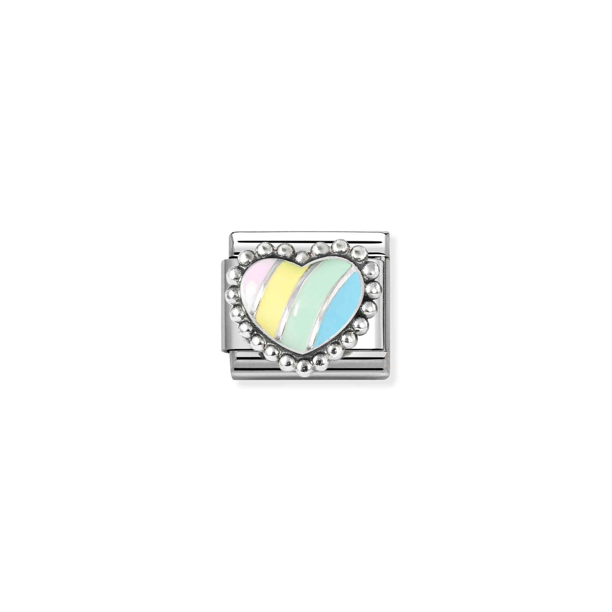 Nomination CLASSIC Element - oxidiertes Sterling Silber - Emaille - Gewölbtes Herz - bunt – Ansicht 2
