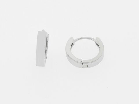 Silber Creolen mit einem Durchmesser von 1 cm und Abmessungen von 12,5 x 2,9 x 1,7 mm, hergestellt von Juwelier Harnisch, elegante Ohrschmuck für jeden Anlass.