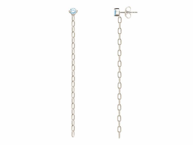 Xenox Sterling Silber Ohrringe XS2203 TROPICAL mit Gliederkette und funkelndem Stein, eleganter Ohrschmuck für jeden Anlass, ideal für stilvolle Akzente im Outfit.