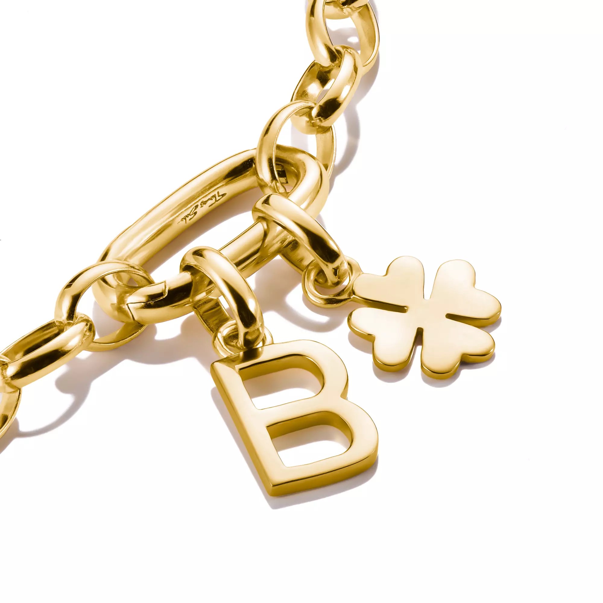 Thomas Sabo Connect Charm mit Öse - kl. Glücksklee - Silber & Gelbgold Verg. – Ansicht 2