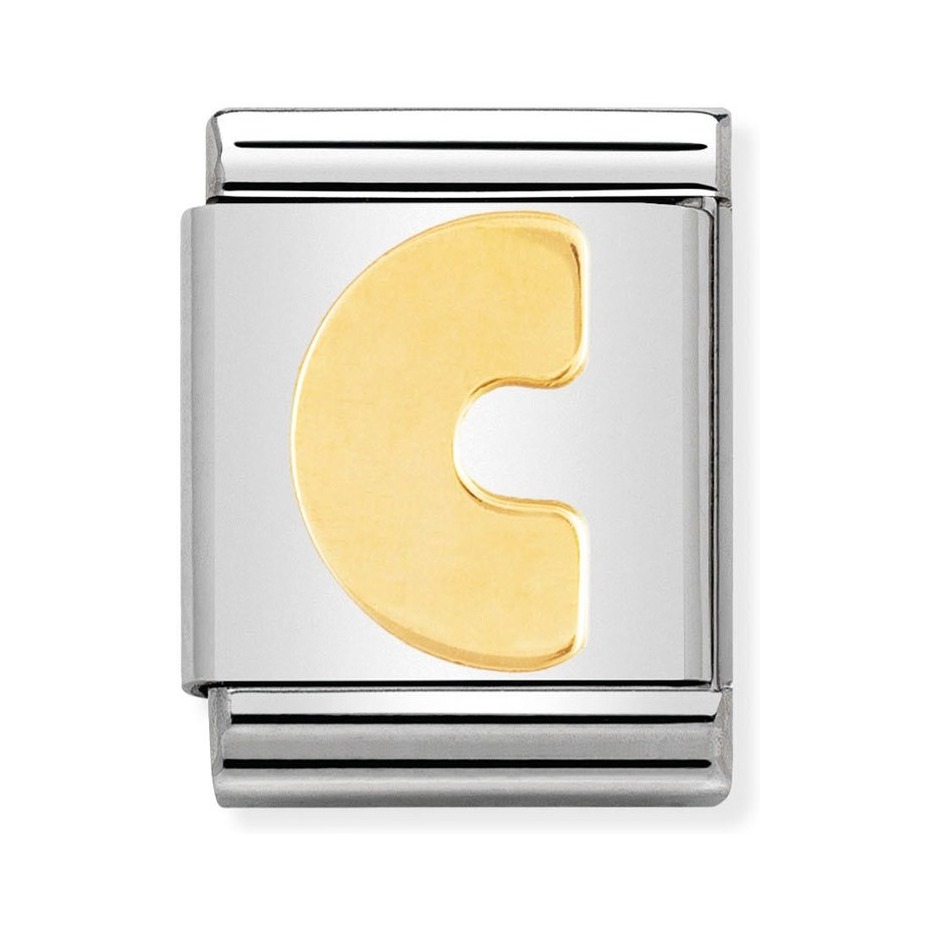 Nomination Composable Big Charm Buchstabe C - Edelstahl, Gold 750 Gelbgold