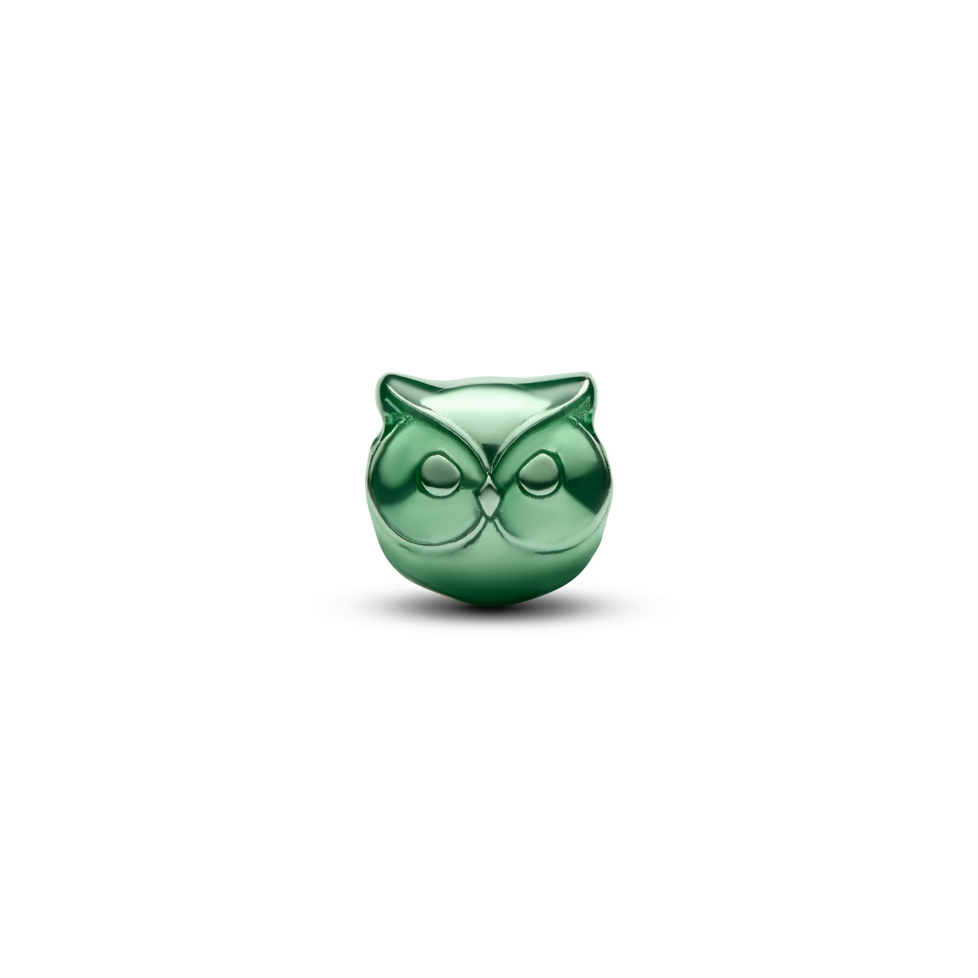 Pandora Grüne Eule Mini-Charm - Sterling Silber - Emaille Grün – Ansicht 2