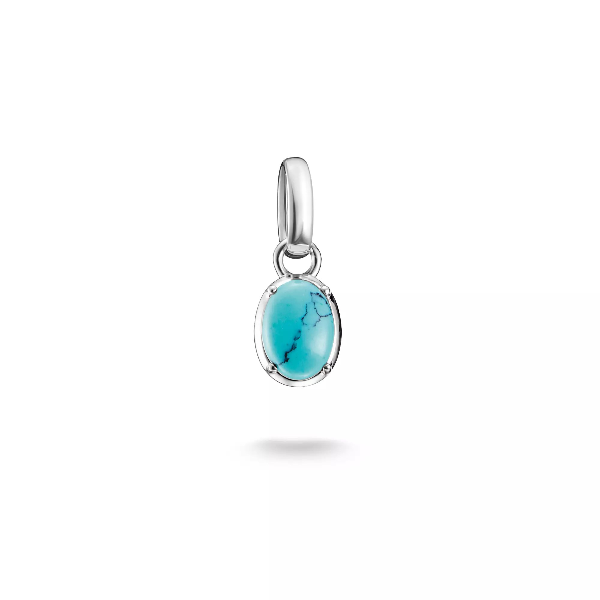 Thomas Sabo Connect - Birthstones Charm - Dezember - Sterling Silber & imit. Türkis - Türkis - Charm mit Öse – Ansicht 2