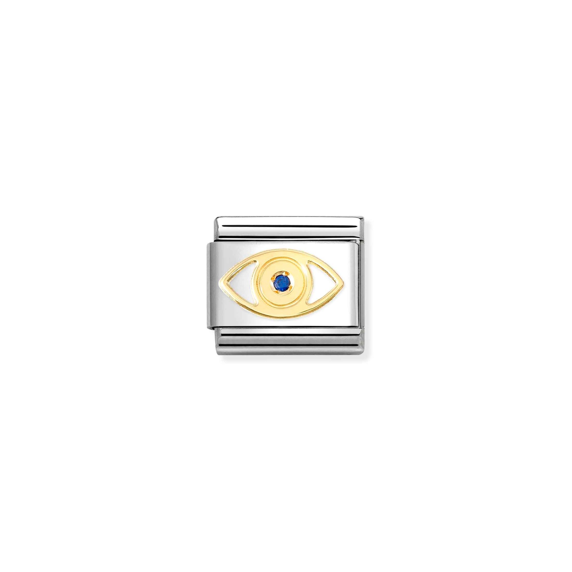 Nomination Composable Classic Charm Nazar-Amulett - Edelstahl, Gold 750 Gelbgold, Zirkonia