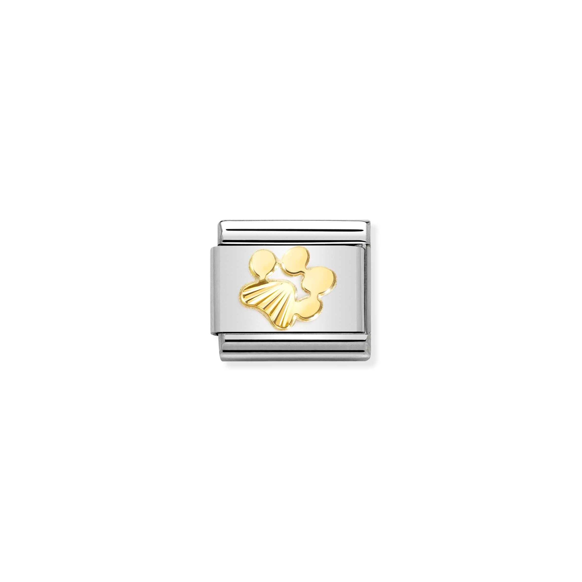 Nomination Composable Classic Charm Hundepfote - Edelstahl, Gold 750 Gelbgold, diamantiert
