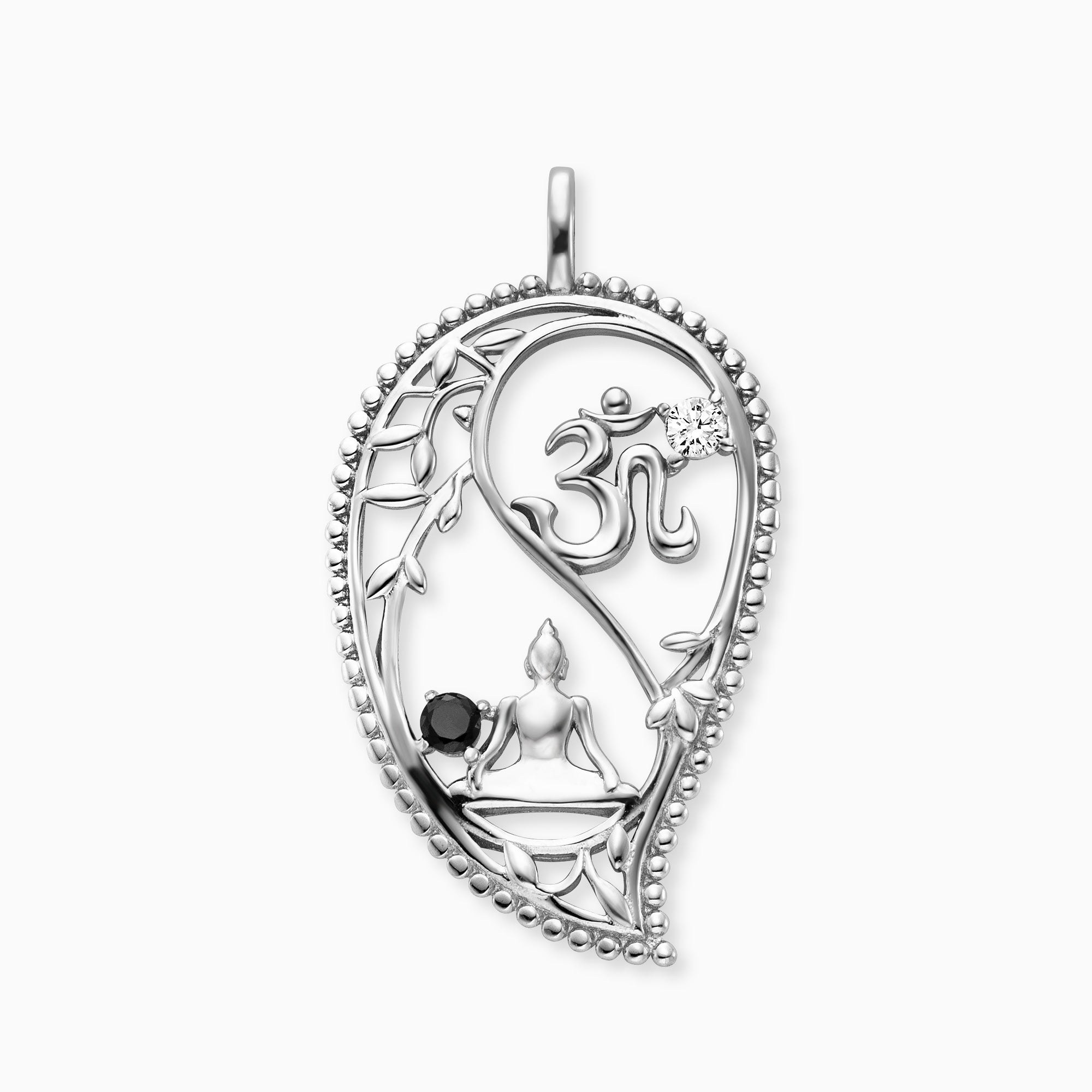 Engelsrufer Anhänger XL Tropfen Silber mit Zirkonia Yin Yang Symbol - 3,3 cm – Ansicht 3