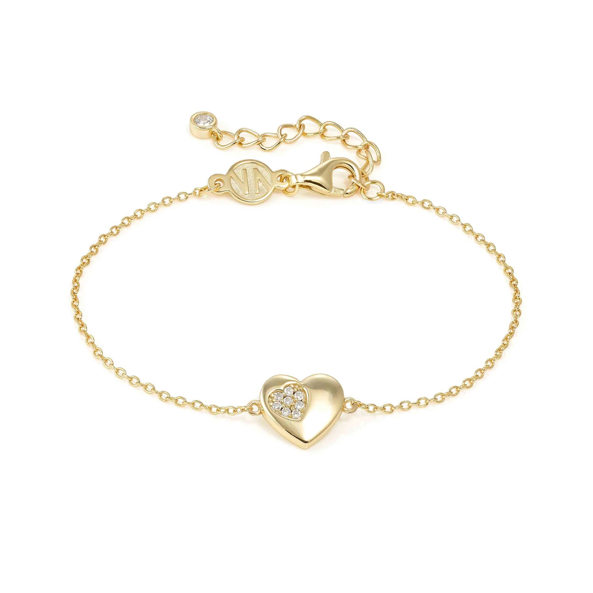 Nomination Petit Sparkle - Sterling Silber Armband - Herz - vergoldet - Zirkonia - 16-19 cm – Ansicht 2