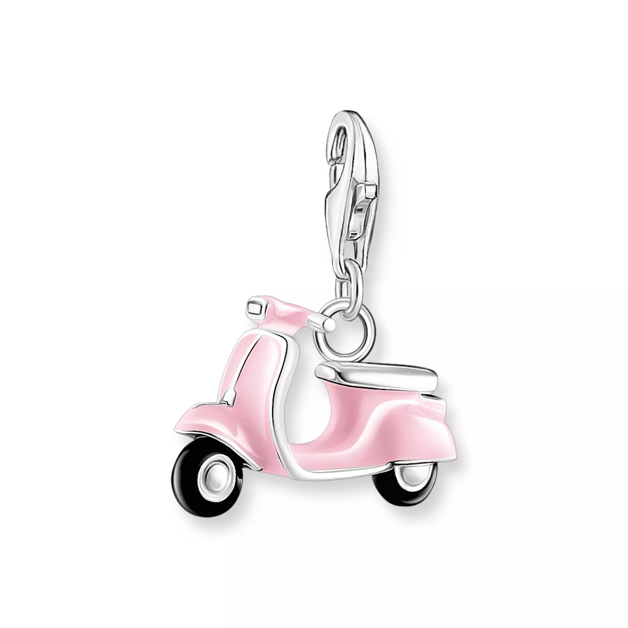 Thomas Sabo Charm-Anhänger - Holiday Vibes - Motorroller - Silber & Emaille - Rosa-Pink