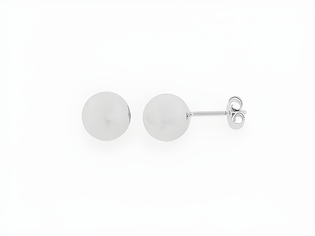 Silber Ohrringe Kugel Silber 8 mm Stecker Hersteller Juwelier Harnisch Ohrstecker ohne Stein elegante, zeitlose Ohrstecker aus hochwertigem Silber in runder Form.