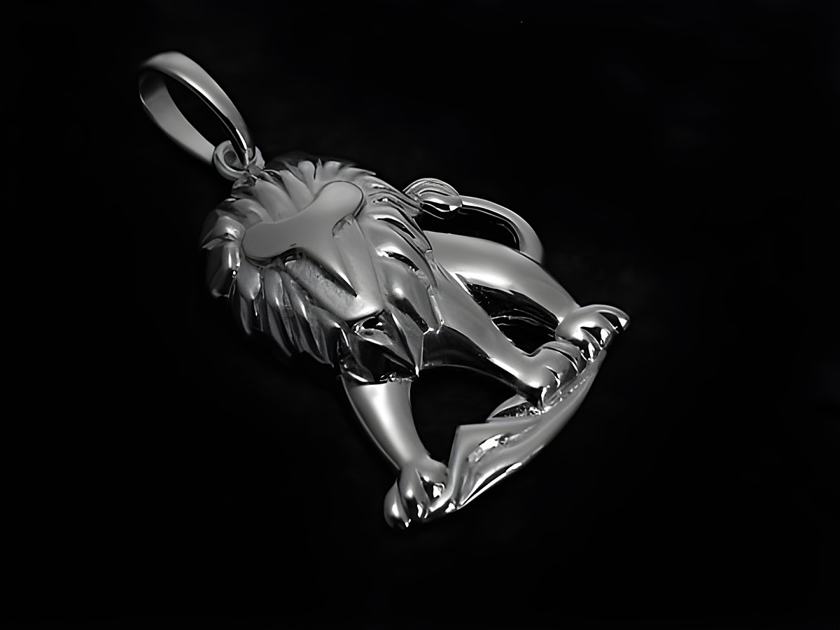Loewe - Sternzeichen - 925 Sterling Silber - poliert, funkelnder Löwe Anhänger von Juwelier Harnisch, detailreiches Design, ideal als Schmuckstück für Sternzeichen Liebhaber.