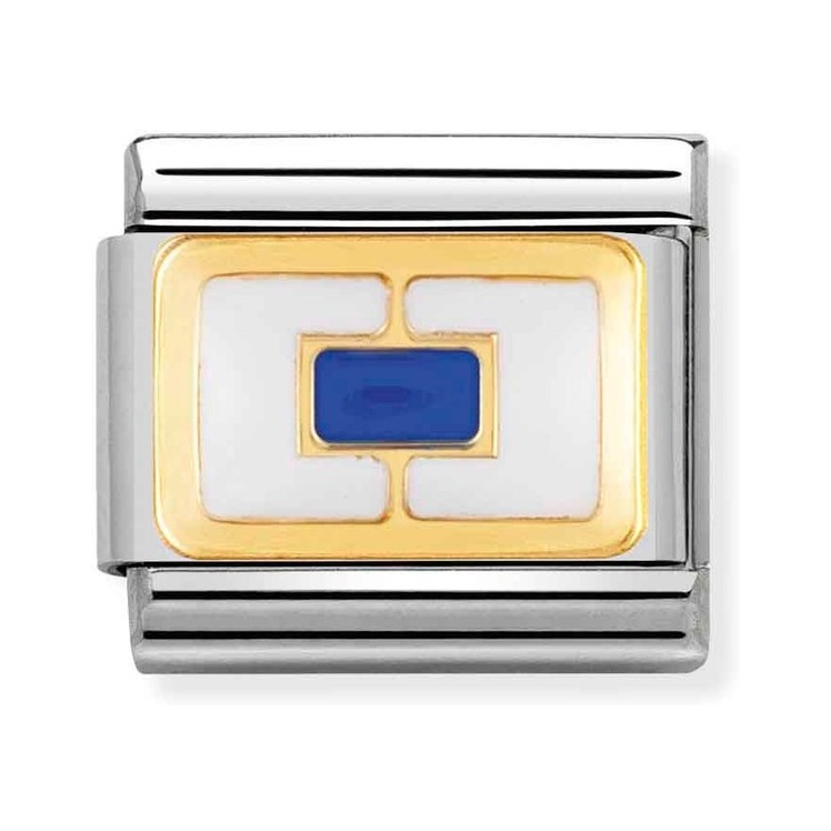 Nomination Composable Classic Charm Flaggenalphabet S - Edelstahl, Gold 750 Gelbgold, Emaille