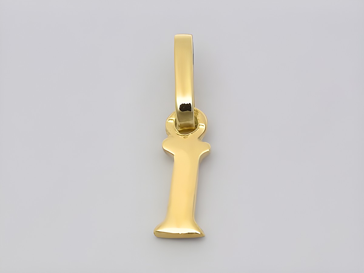 Buchstabenanhänger I aus 925 Sterling Silber vergoldet, hergestellt von Juwelier Harnisch, elegant und trendy, ideal für persönliche Schmuckstücke.