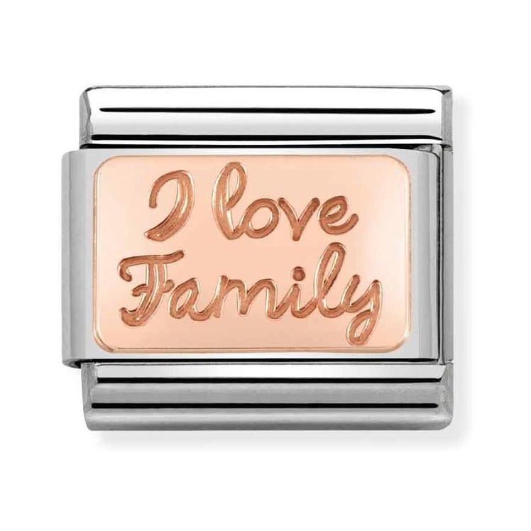 Nomination Composable Classic Charm I love Family - Edelstahl, Gold 375 Roségold