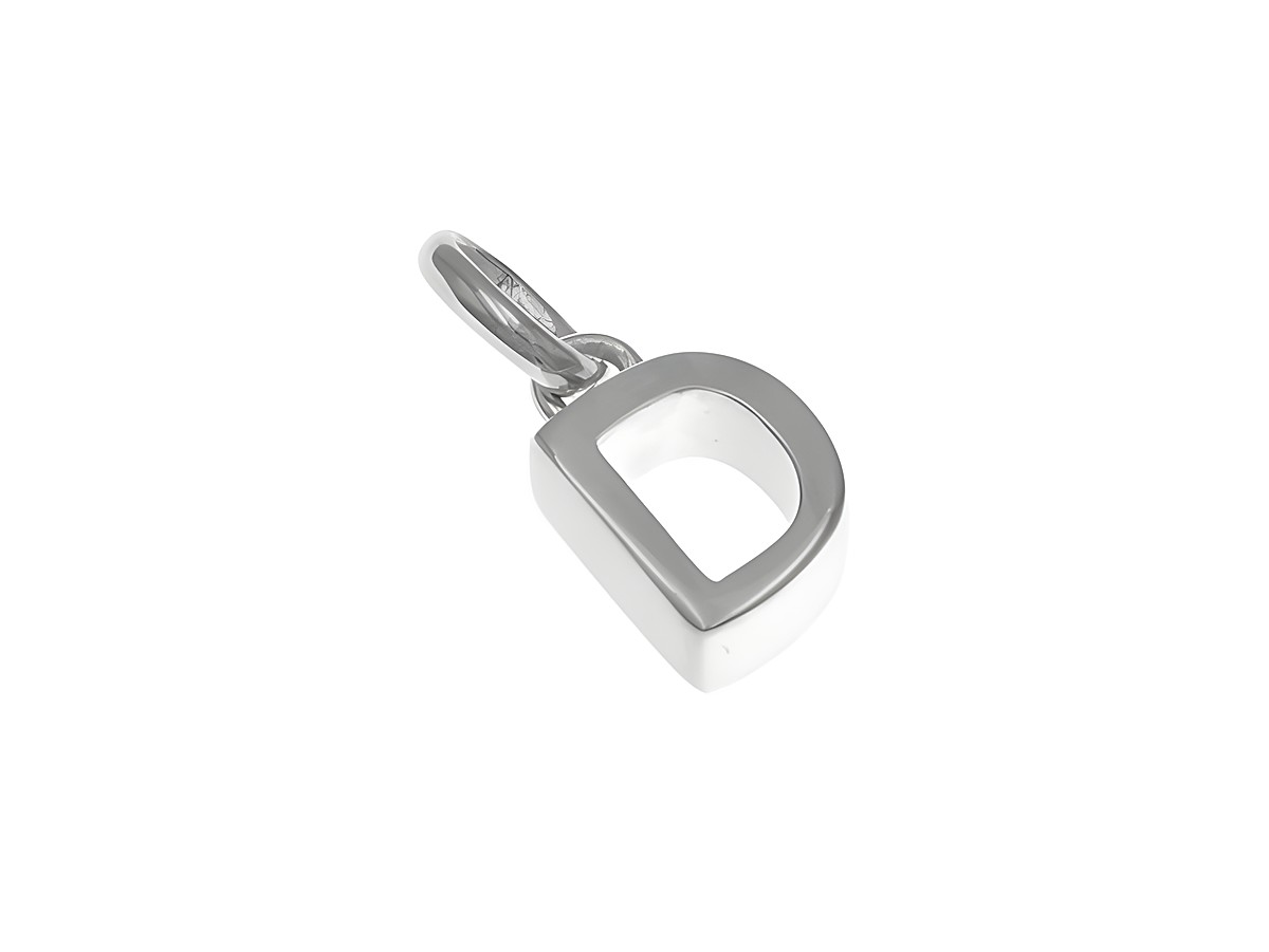 Anhänger aus Sterlingsilber, Buchstabe D, poliert und rhodiniert, Hersteller Juwelier Harnisch. Ideal als persönliches Schmuckstück oder Geschenk.