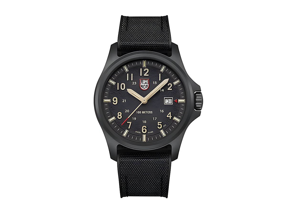 Luminox Land XL.1970.SET Uhr in Carbonox mit einem Durchmesser von 44 mm, wasserdicht bis 10 ATM, ausgestattet mit Datumsanzeige und strapazierfähigem Armband.