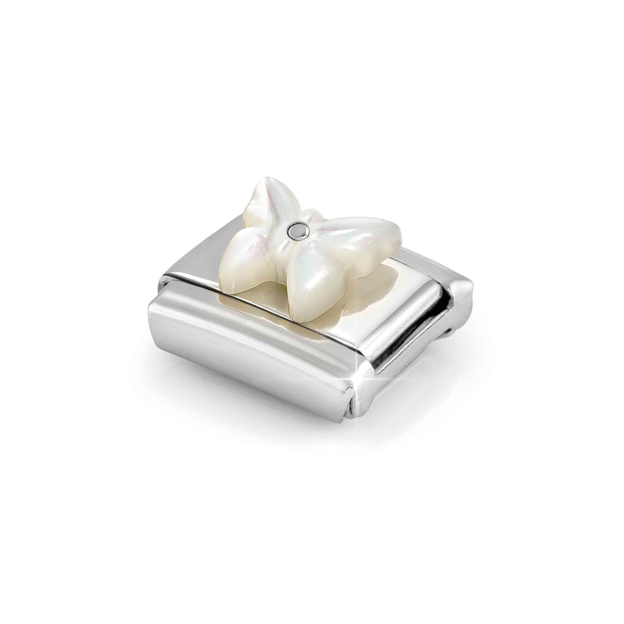 Nomination Composable Classic Charm Schmetterling Perlmutt weiß - Edelstahl, Sterling Silber – Ansicht 4