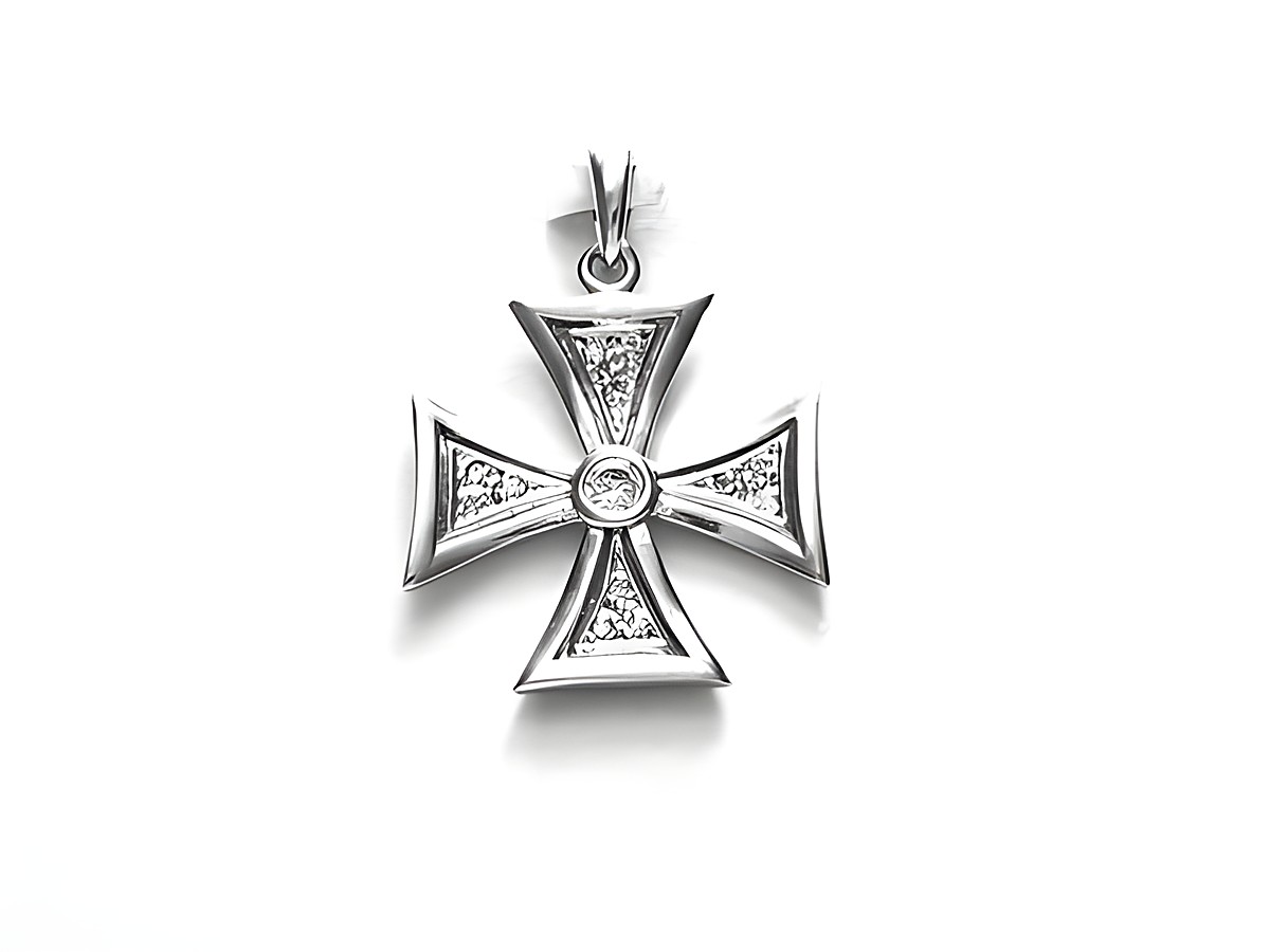 925 Sterling Silber Anhänger Kreuz mit echtem Zirkonia, Hersteller Juwelier Harnisch, verziert mit funkelnden Steinen, elegantes und zeitloses Schmuckstück.