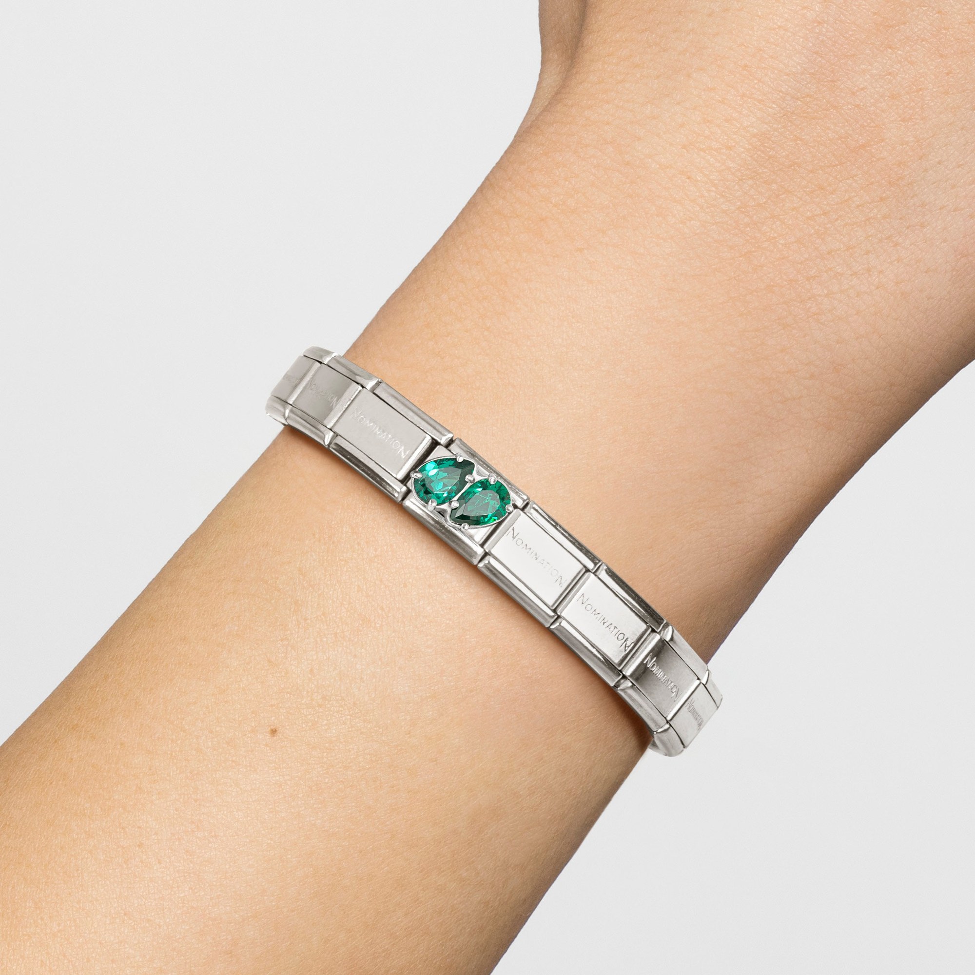 Nomination Classic Sterling Silber charm - 2 Tropfen - Grün - Grün – Ansicht 3