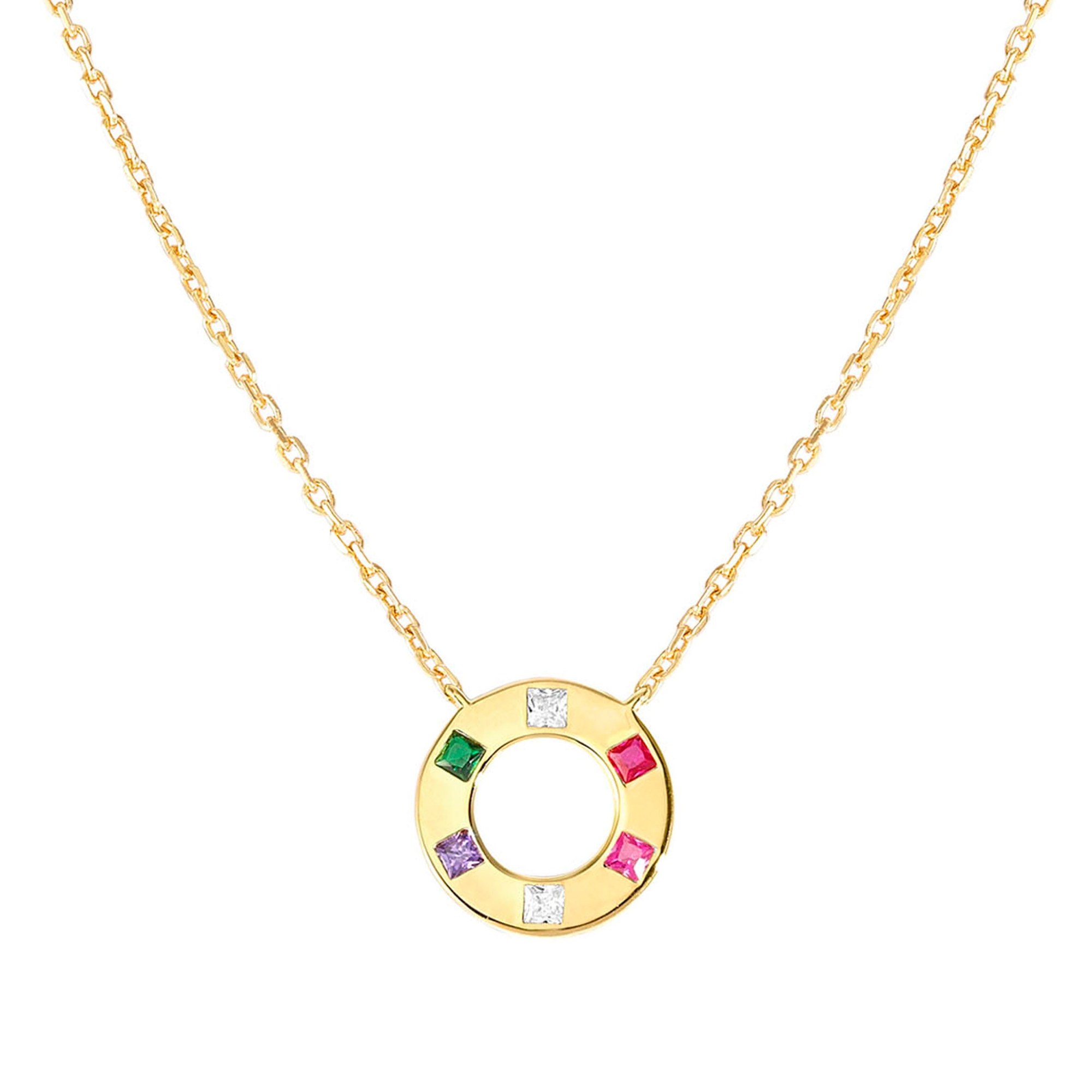 Nomination Carismatica KREIS Collier - Gelbgold vergoldet - Zirkonia Bunt - 38 - 44 cm