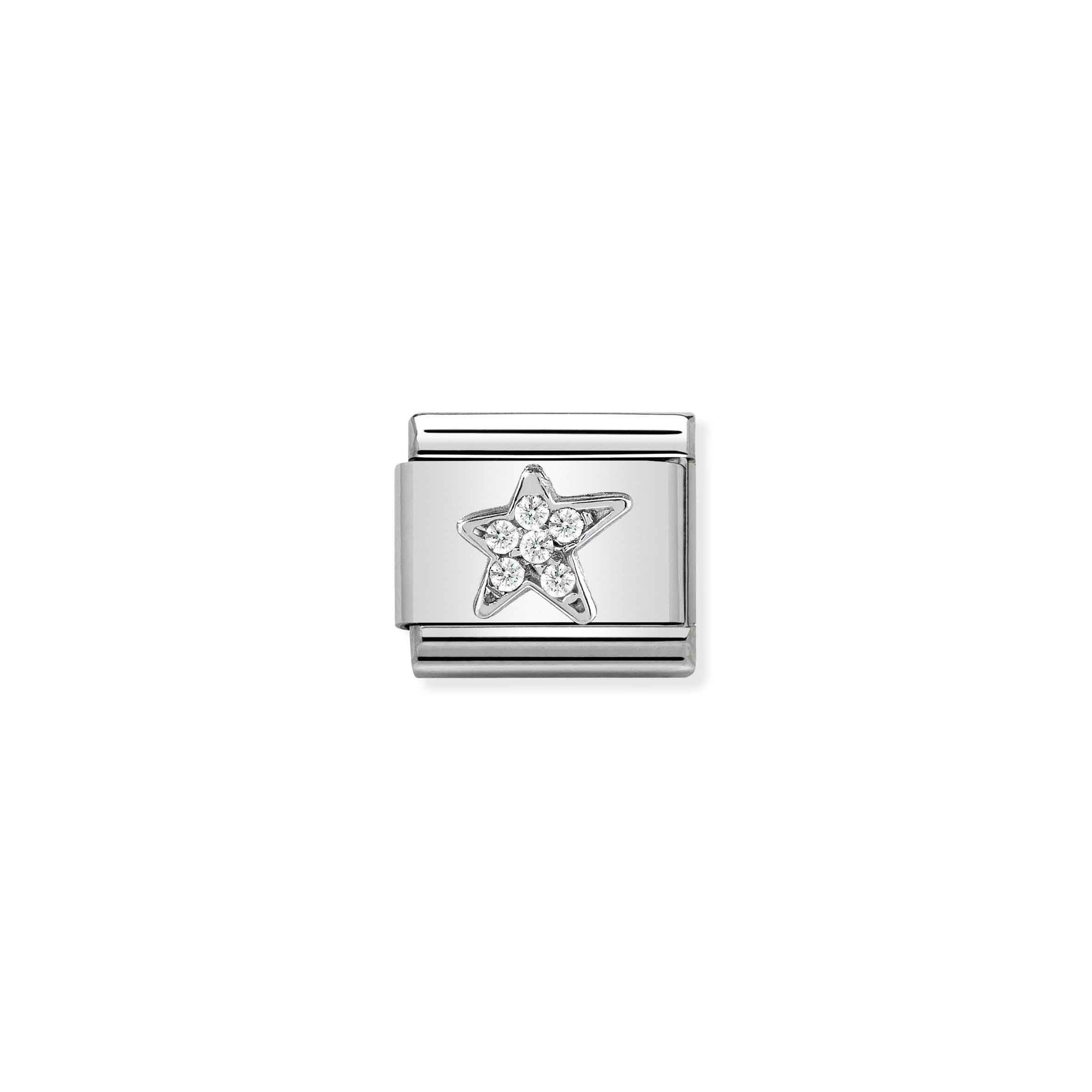 Nomination Composable Classic Charm asymmetrischer Stern - Edelstahl, Sterling Silber