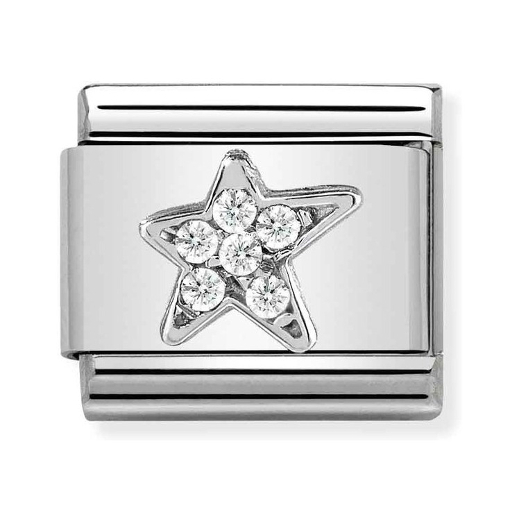 Nomination Composable Classic Charm asymmetrischer Stern - Edelstahl, Sterling Silber
