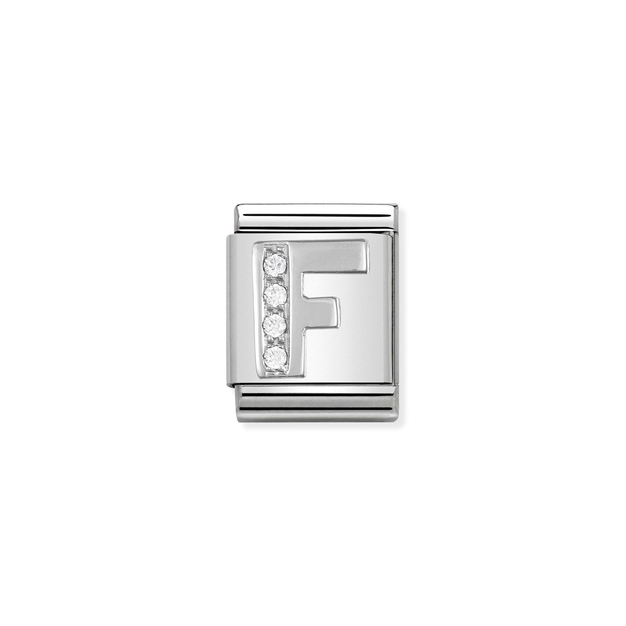 Nomination Composable Big Charm Buchstabe F - Silber 925, Zirkonia