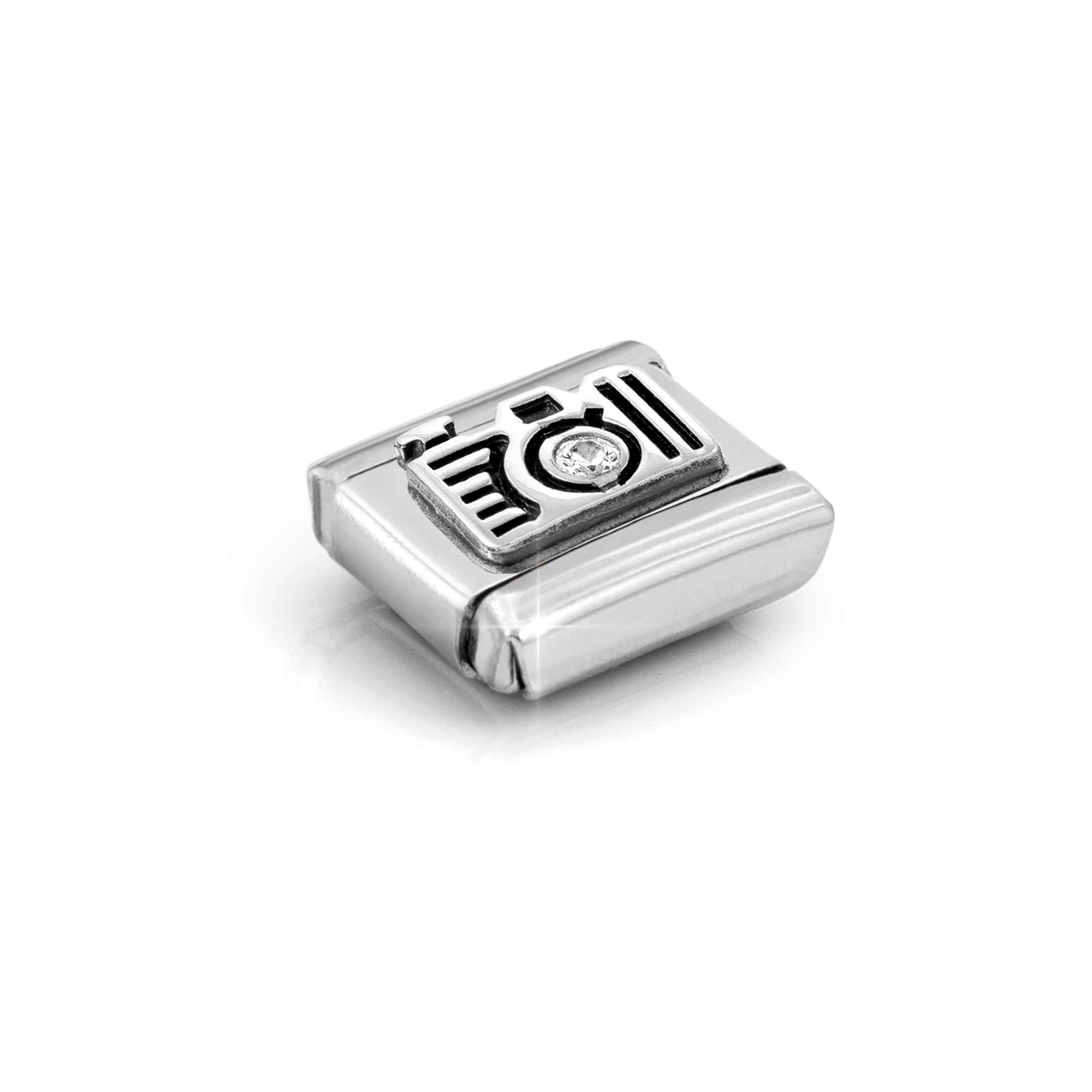 Nomination Composable Classic Charm Fotoapparat - Edelstahl, Sterling Silber, Zirkonia – Ansicht 4
