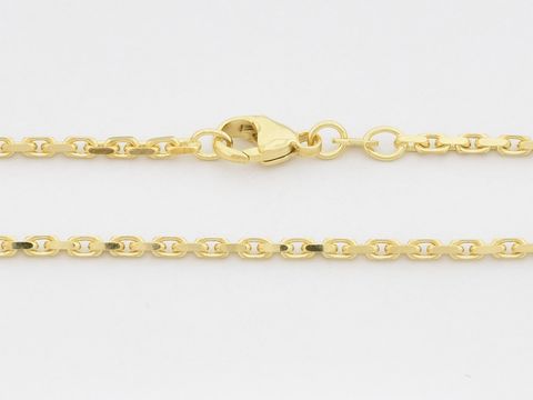 Anker Kette aus Gold 750, 50 cm lang, diamantiert mit einer Stärke von 2,2 x 2,2 mm, Hersteller Juwelier Harnisch, präsentiert sich elegant und zeitlos.