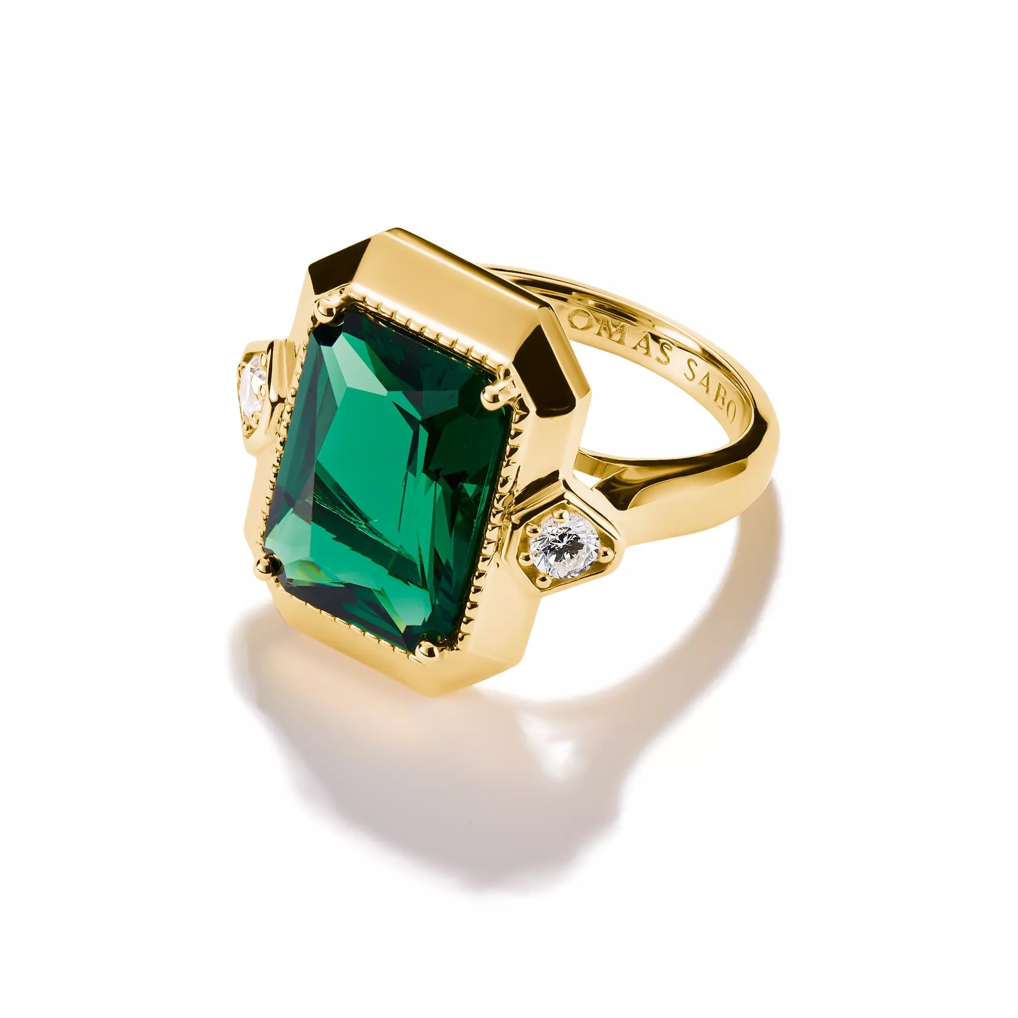 Thomas Sabo Ring Grüner Zirkoniastein ELYNDRA 18k Vergoldung – Silber – Zirkonia – Ansicht 2
