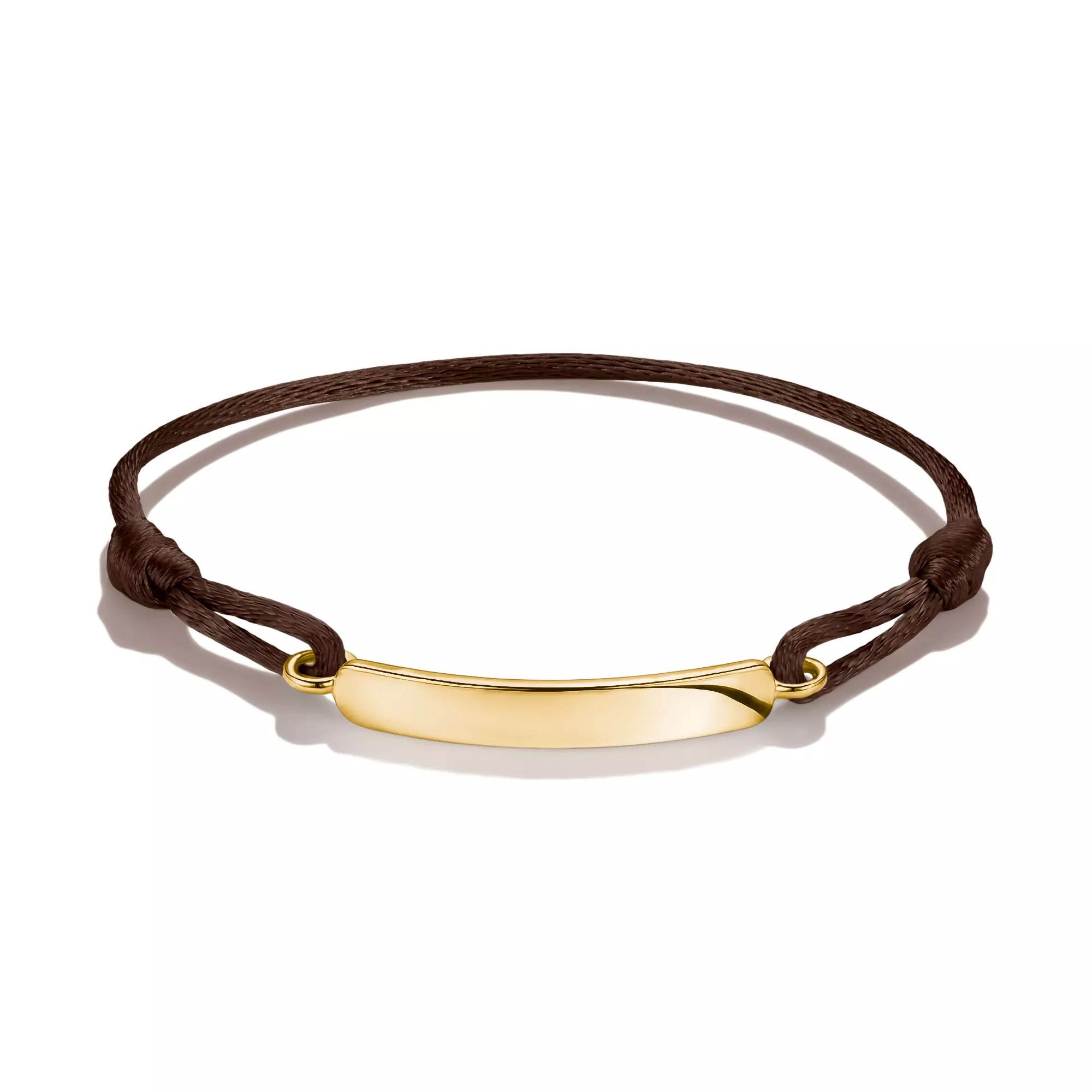 Thomas Sabo Together - Gravur-Armband - 24 cm - 18K Gelbgold-Vergoldung & Textil - braun