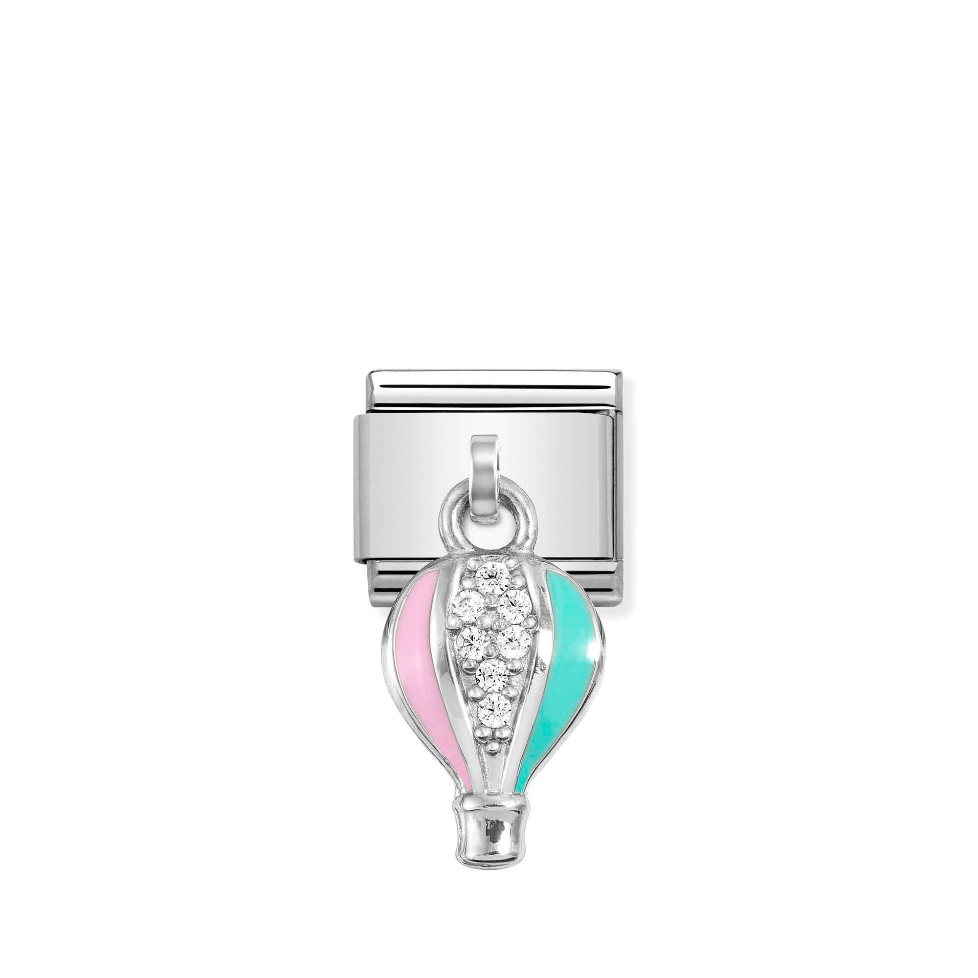 Nomination Composable Classic Charm Heißluftballon - Edelstahl, Sterling Silber, Emaille, Zirkonia