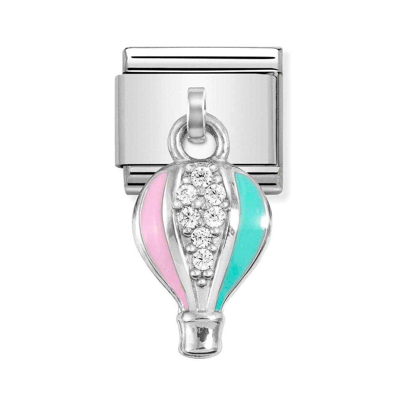 Nomination Composable Classic Charm Heißluftballon - Edelstahl, Sterling Silber, Emaille, Zirkonia