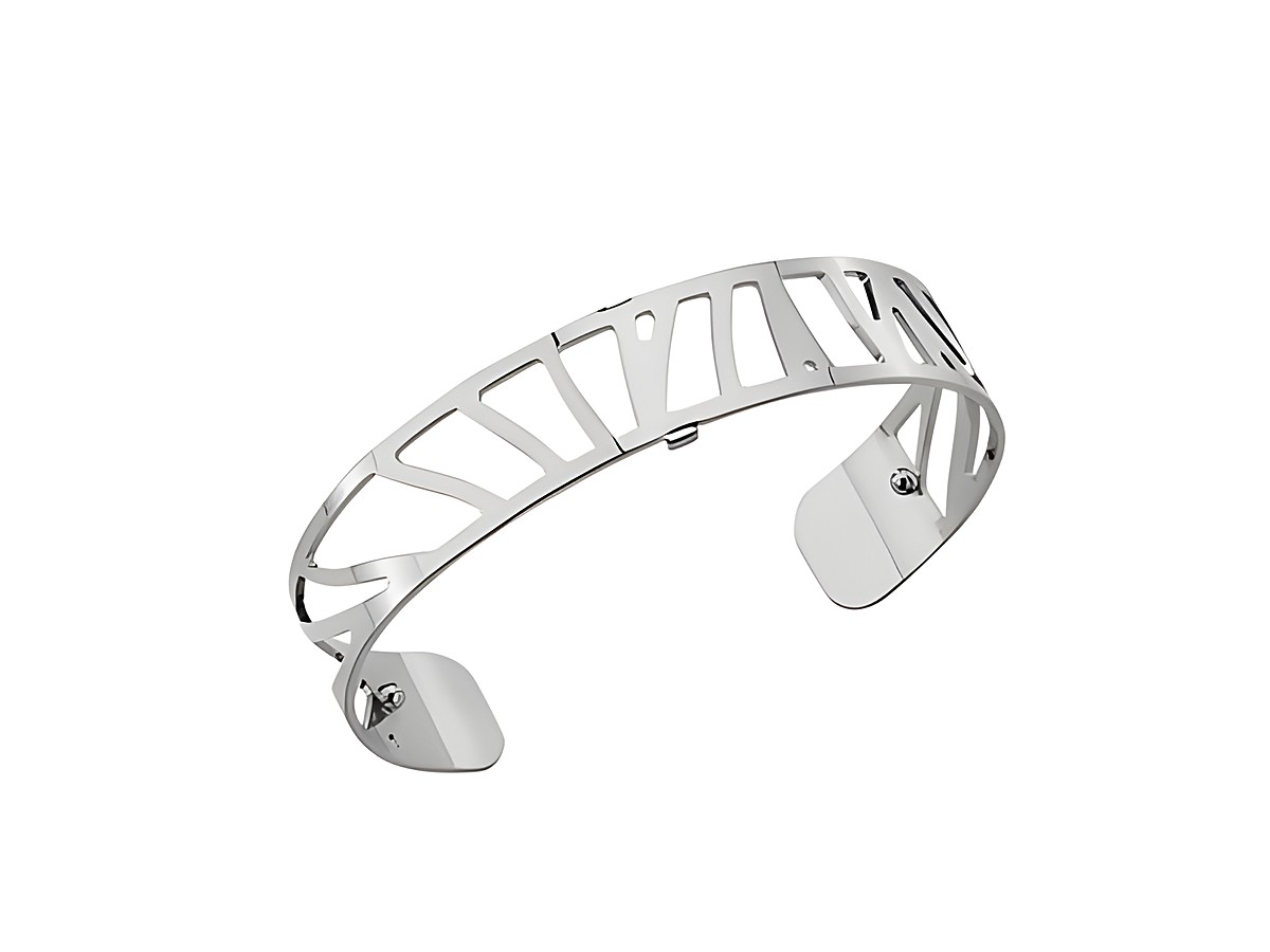 Eleganter Armreifen aus Silber von Les Georgettes, Modell Les Essentielles, 14 mm, mit einem modernen, offenen Design und stilvollen Ausschnitten, ideal für jedes Outfit.