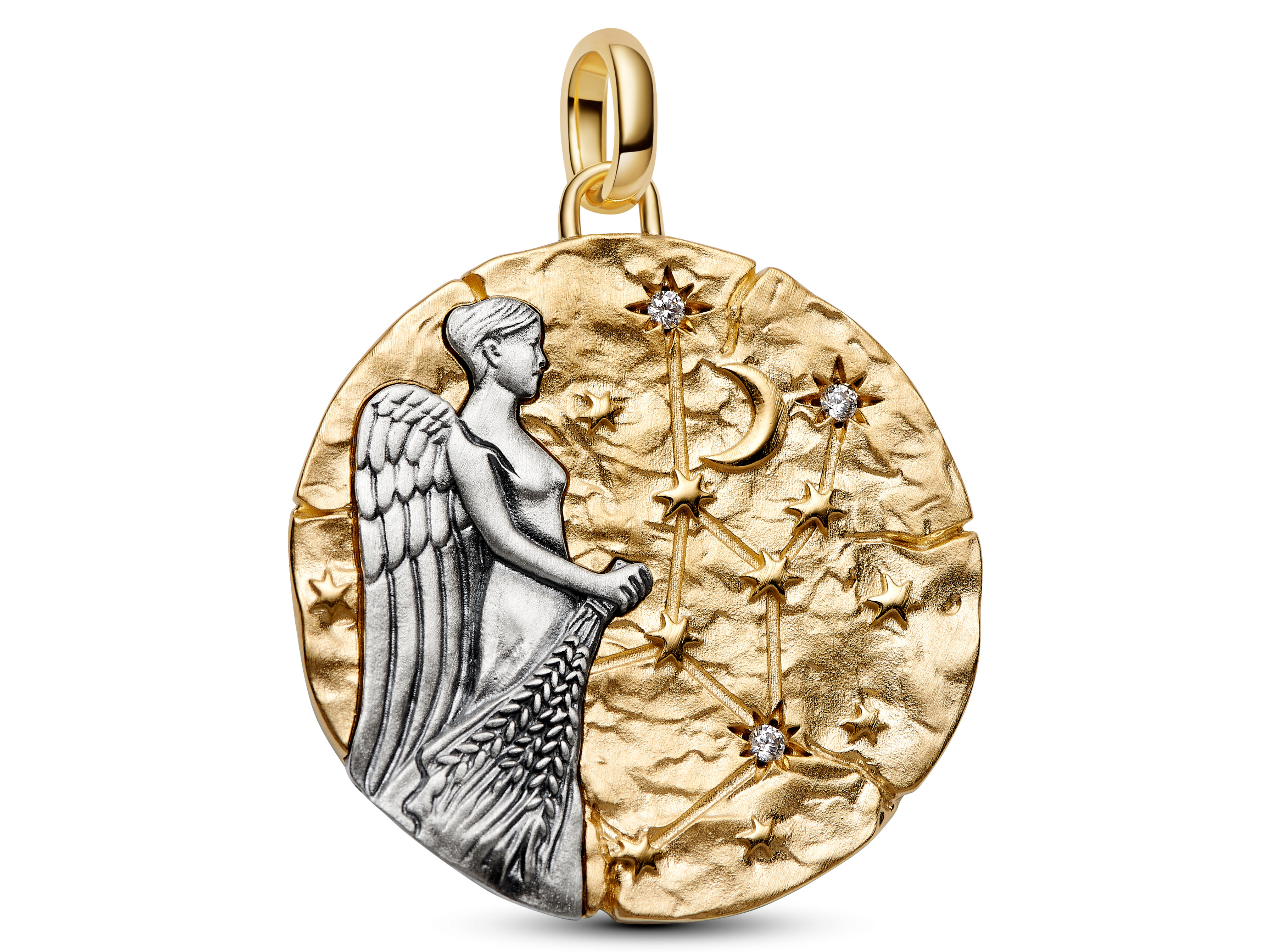 Pandora ME 765000C01 - Sternzeichen Jungfrau - gr. Anhänger-Charm - Sterling Silber & Gelbgold Vergoldung - 28 mm