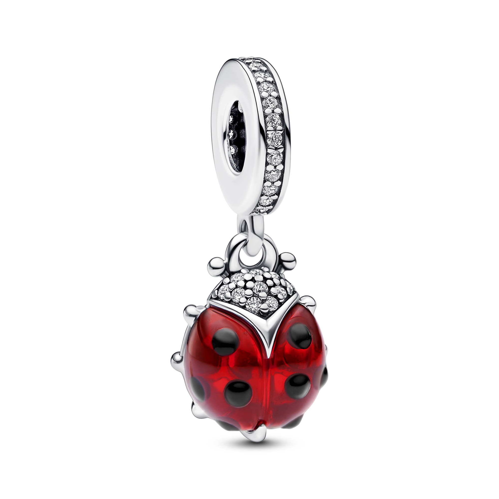 Pandora Charm Anhänger - Marienkäfer - Silber - Steinmix Mehrfarbig