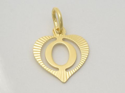 Herz Buchstabe O Gold Anhänger 333 Gold diamantiert, Hersteller Juwelier Harnisch, stilvoller Schmuck für besondere Anlässe mit eleganter Ausstrahlung.