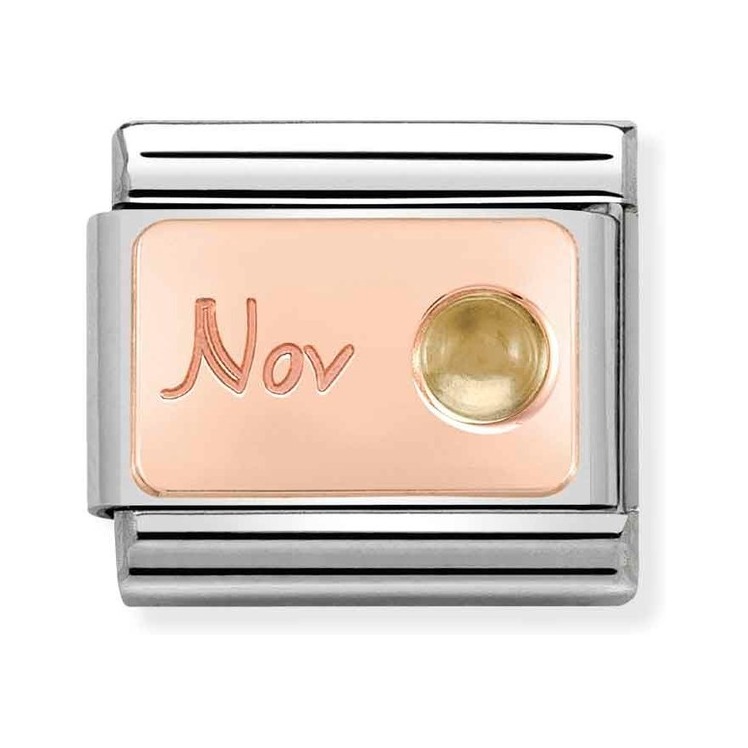 Nomination Composable Classic Charm Monatsstein November Citrin - Edelstahl, Gold 375 Roségold