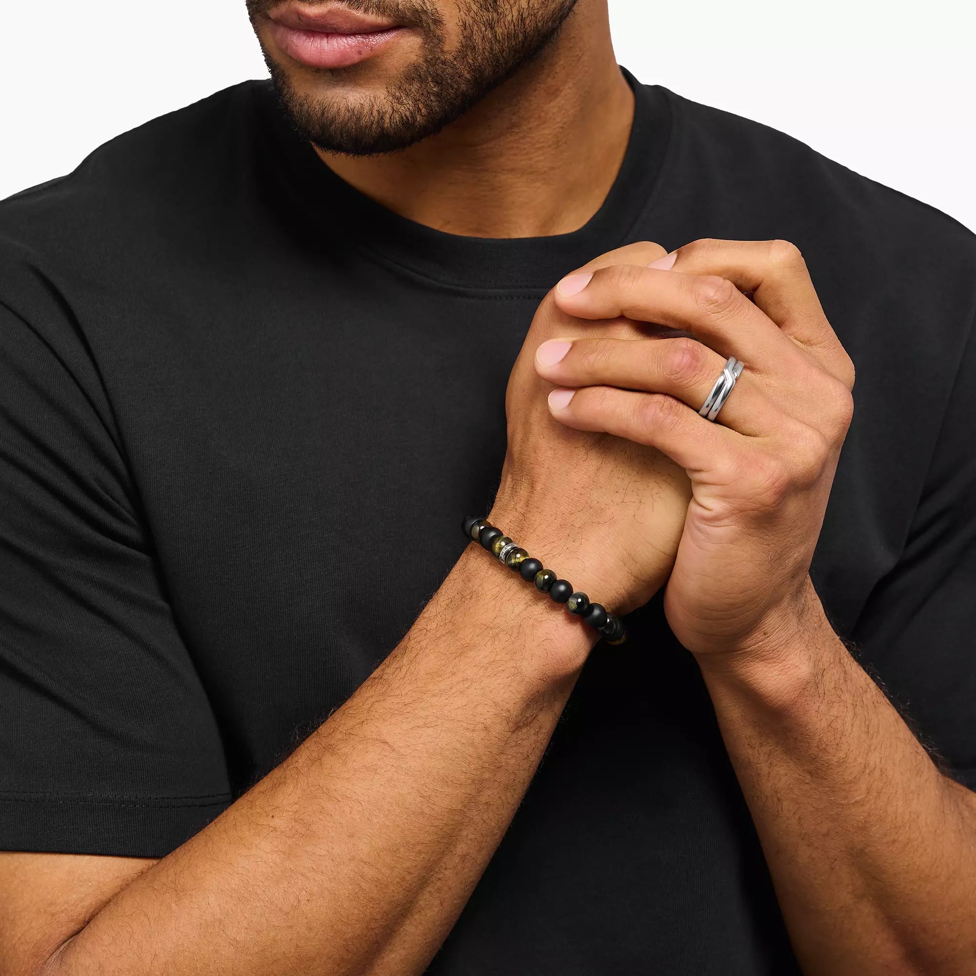 Thomas Sabo Armband Obsidian und Tigerauge 9 mm – 17 cm – Ansicht 3