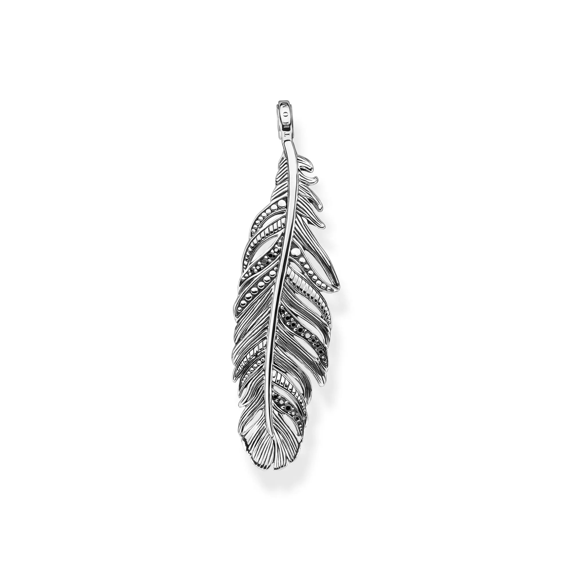 Thomas Sabo Anhänger - Silber - schwarz - Feder