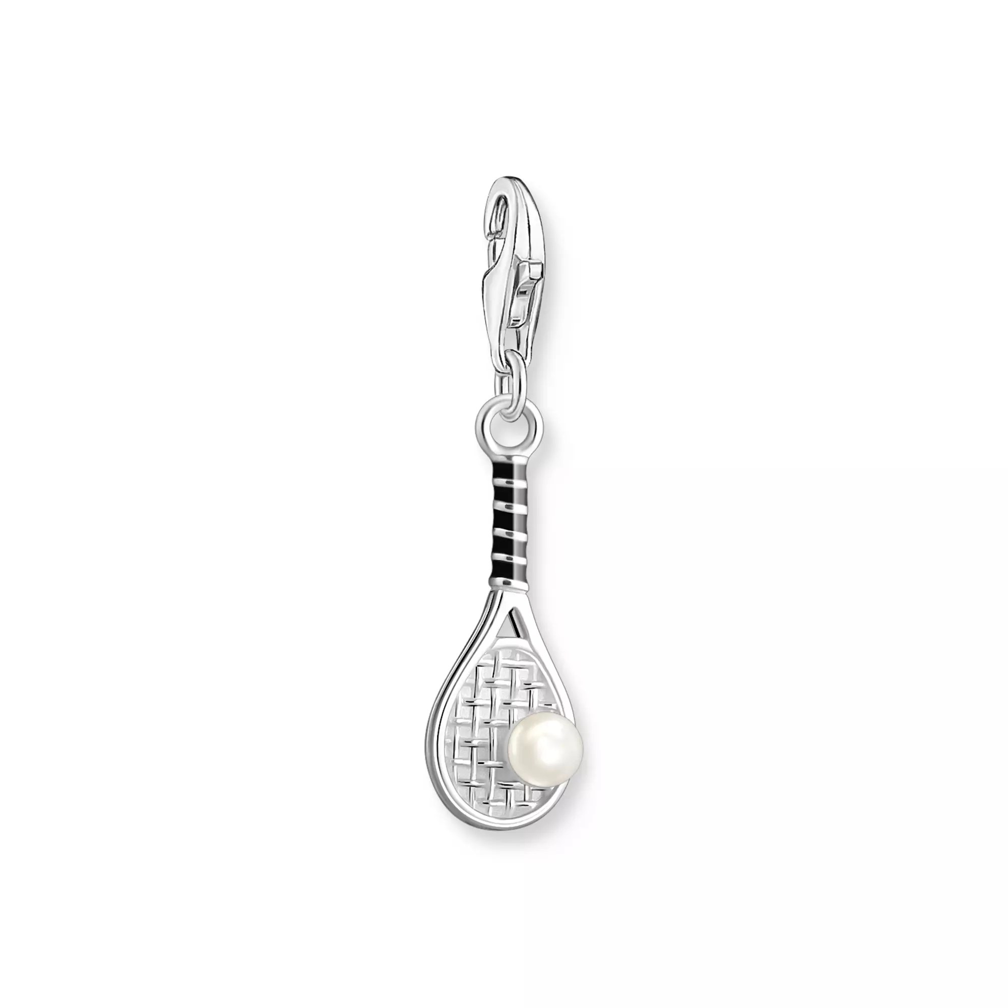 Thomas Sabo Charm-Anhänger - Tennisschläger - Silber & Emaille & Zuchtperle