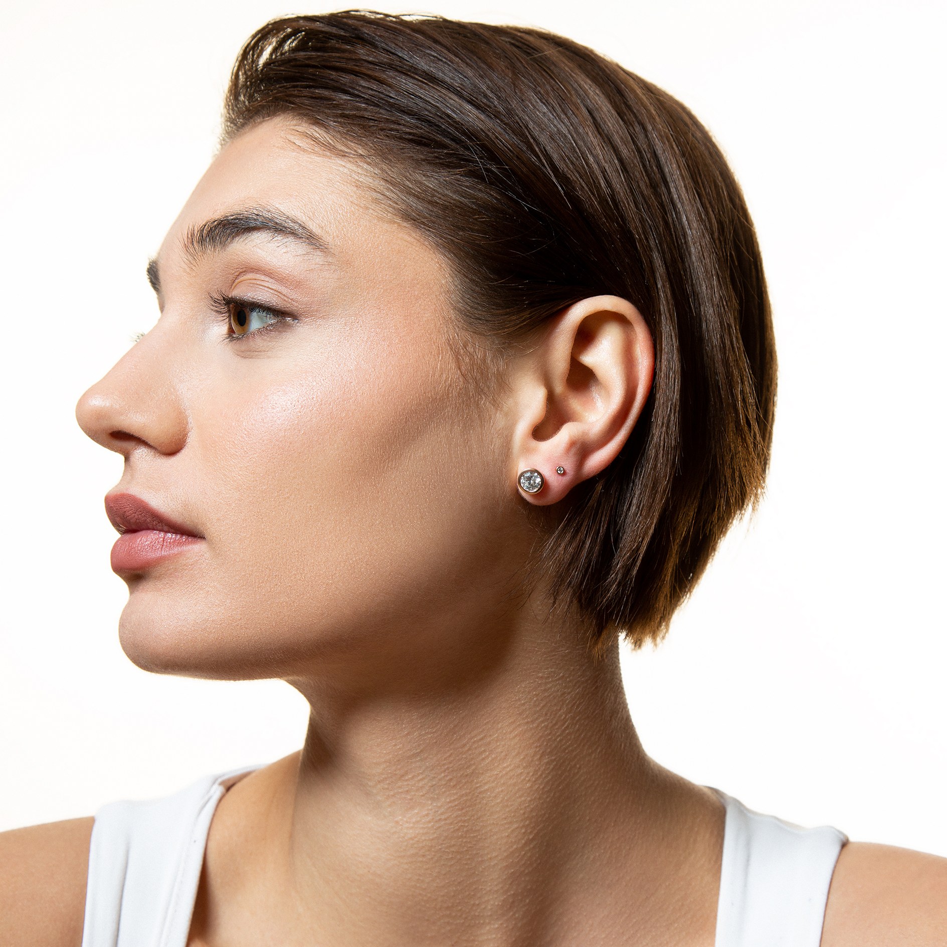 XENOX Sterling Silber Ohrringe XS3514R - ZARGE ROSÈ - Roségold vergoldet - Zarge – Ansicht 3