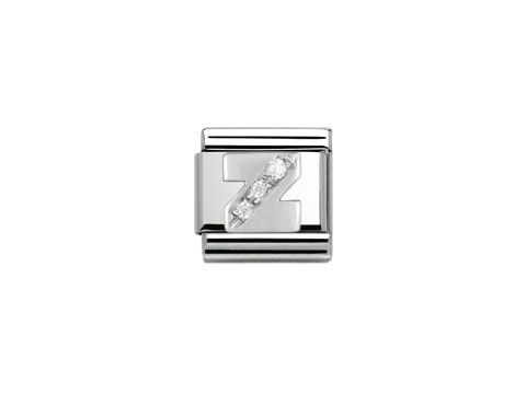 Nomination Classic 330301 26 Buchstabe Z SilverShine mit Zirkonia in silberner Ausführung, elegantes Design für Armbänder, perfektes Schmuckstück für stilvolle Akzente.
