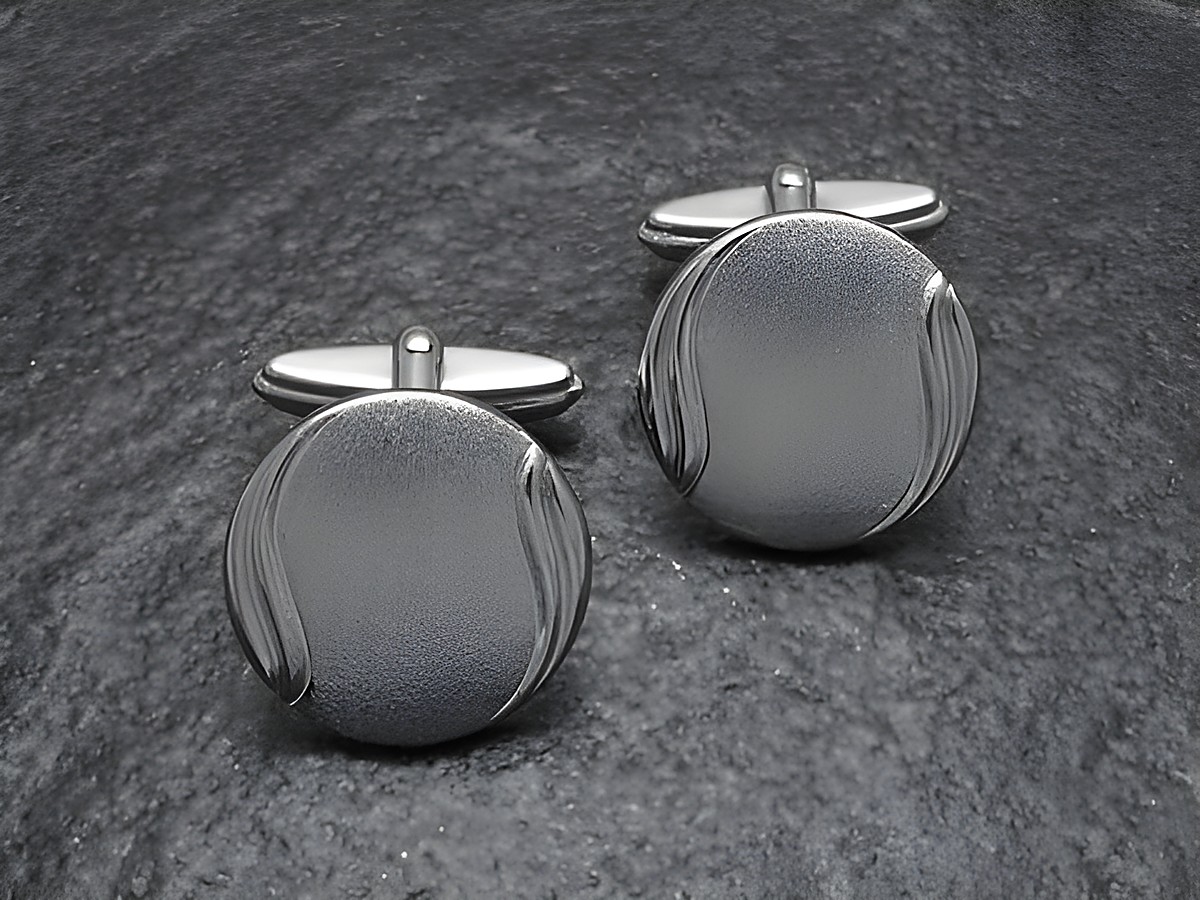 Manschettenknöpfe SILBER - Modell Laser - von Juwelier Harnisch, stilvolle Manschettenknöpfe mit gravurfähiger Fläche, elegantes Design, perfekt für besondere Anlässe.