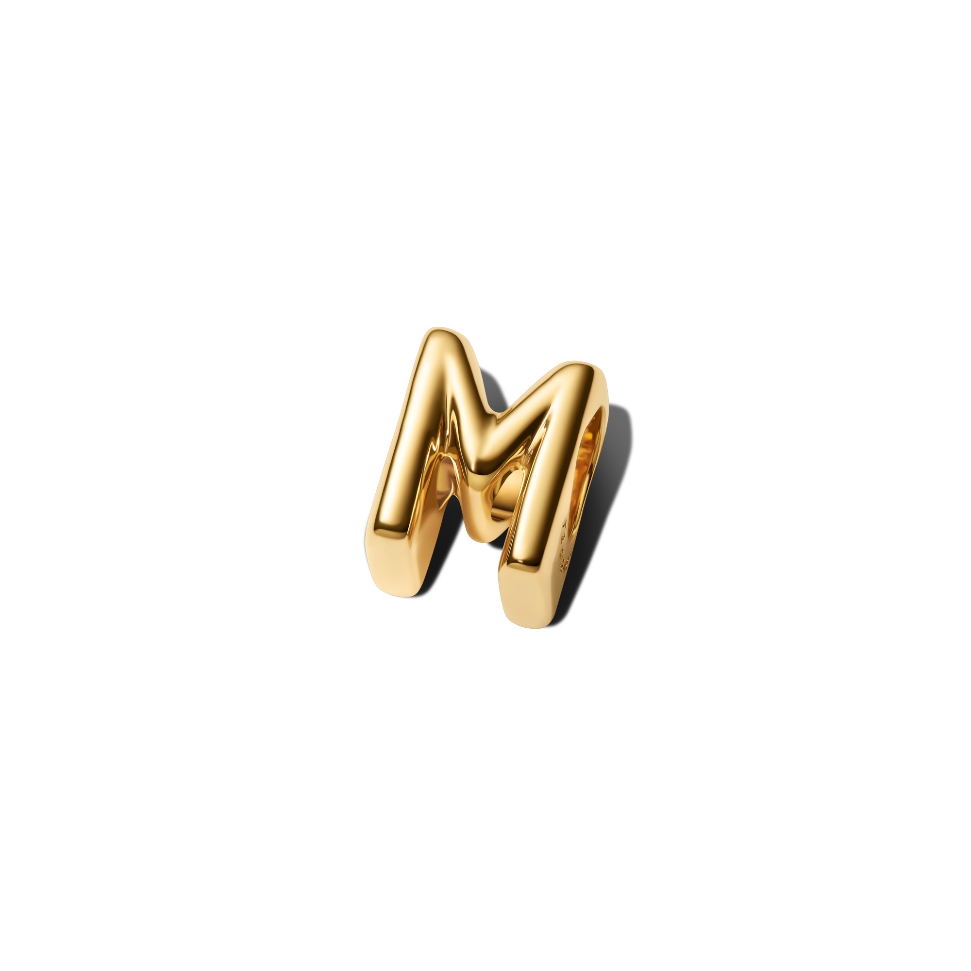 Pandora Buchstabe M - Alphabet - Mini Charm Gelbgold Vergoldung – Ansicht 3
