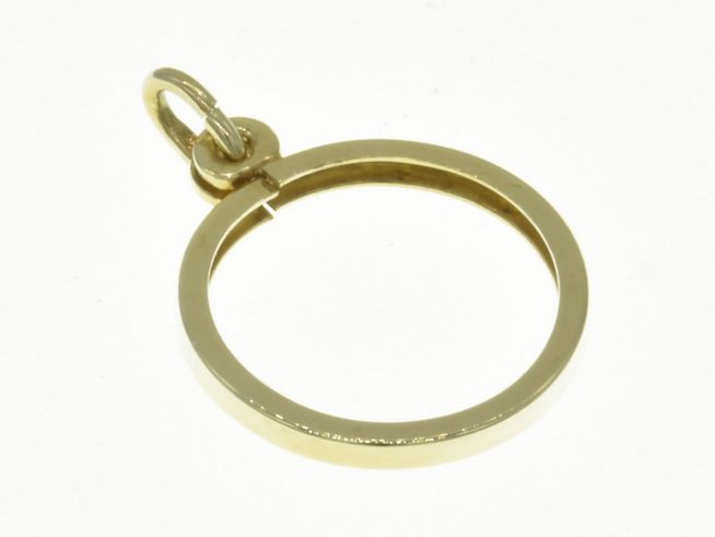Schlichte Münzfassung aus 585 Gold, Durchmesser maximal 13,8 mm, hergestellt von Juwelier Harnisch, ideal für die Einfassung von Münzen.