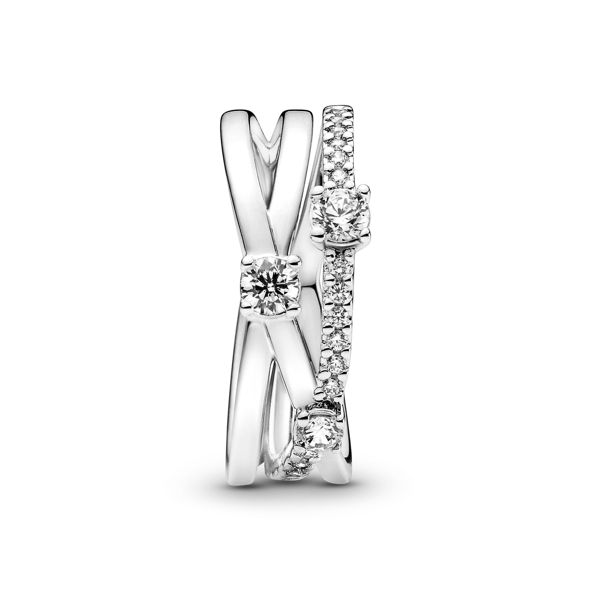 Pandora Funkelnder Dreifach-Ring - Sterling Silber Zirkonia Ansicht 3 – Ansicht 3