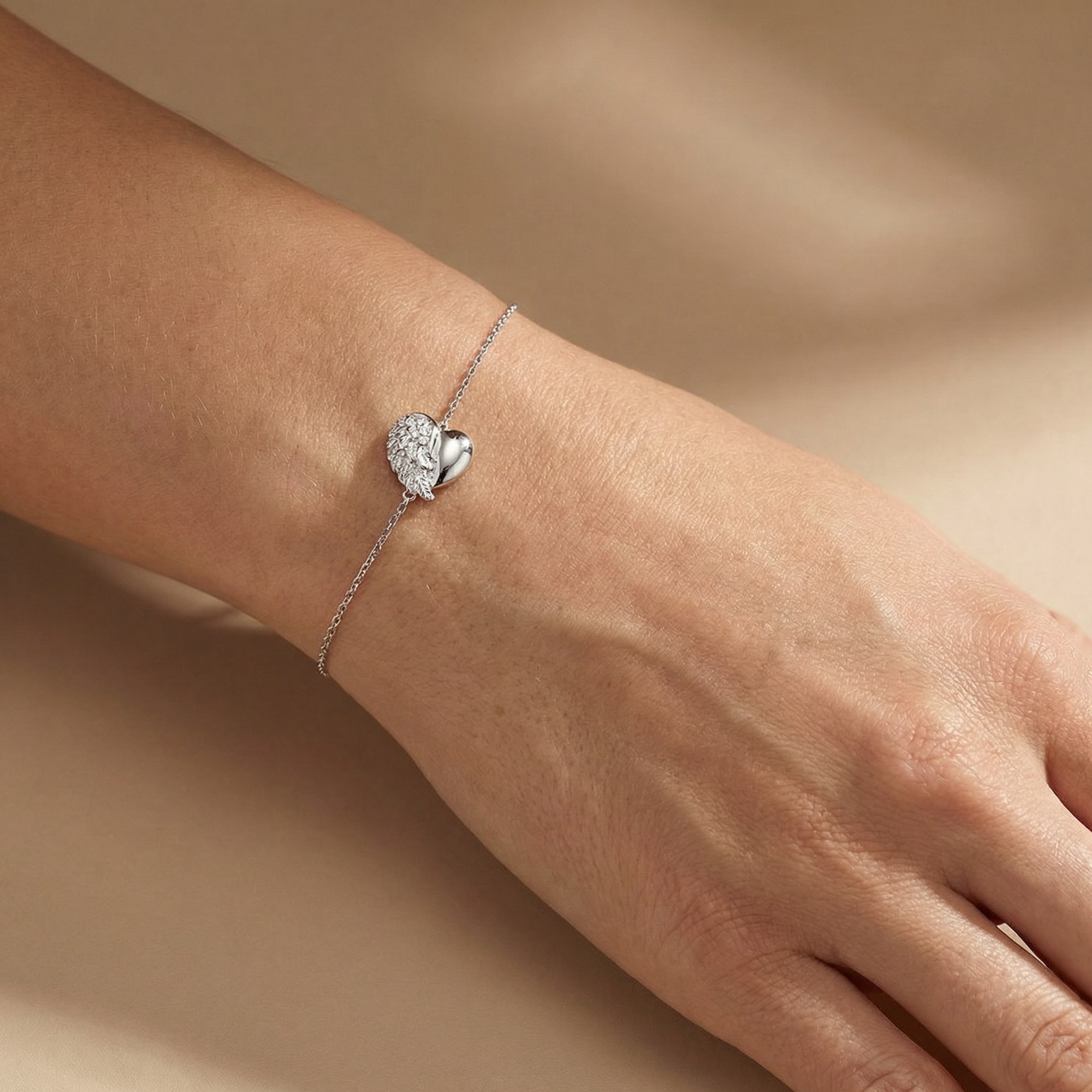 Engelsrufer LILHEARTWING Armband Herzflügel mit Zirkonia - Silber rhodiniert 17 cm – Ansicht 3