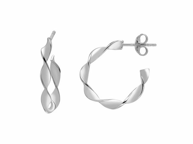 Xenox Sterling Silber Ohrringe XS2239 TWIST, elegantes Design mit gedrehten Elementen in hochwertigem Silber, idealer Ohrschmuck für jeden Anlass.